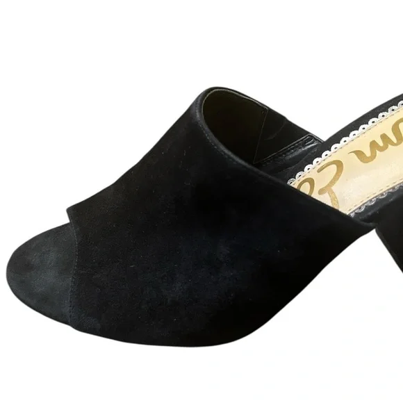 Sam Edelman Women's Orlie Suede Open-Toe Block-Heel Mules Black Size 8.5 - Picture 12 of 12